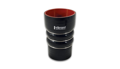 Vibrant Silicone Coupling 4 Ply Aramid CAC Hose 3in x 3.5in Inlet/Outlet - Black, performance car parts at DTX Performance