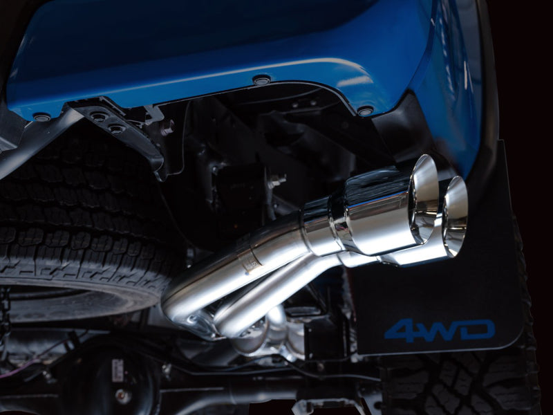 AWE 16-22 Toyota Tacoma 0FG Catback Exhaust w/ BashGuard - Dual Chrome Silver Tips - DTX Performance