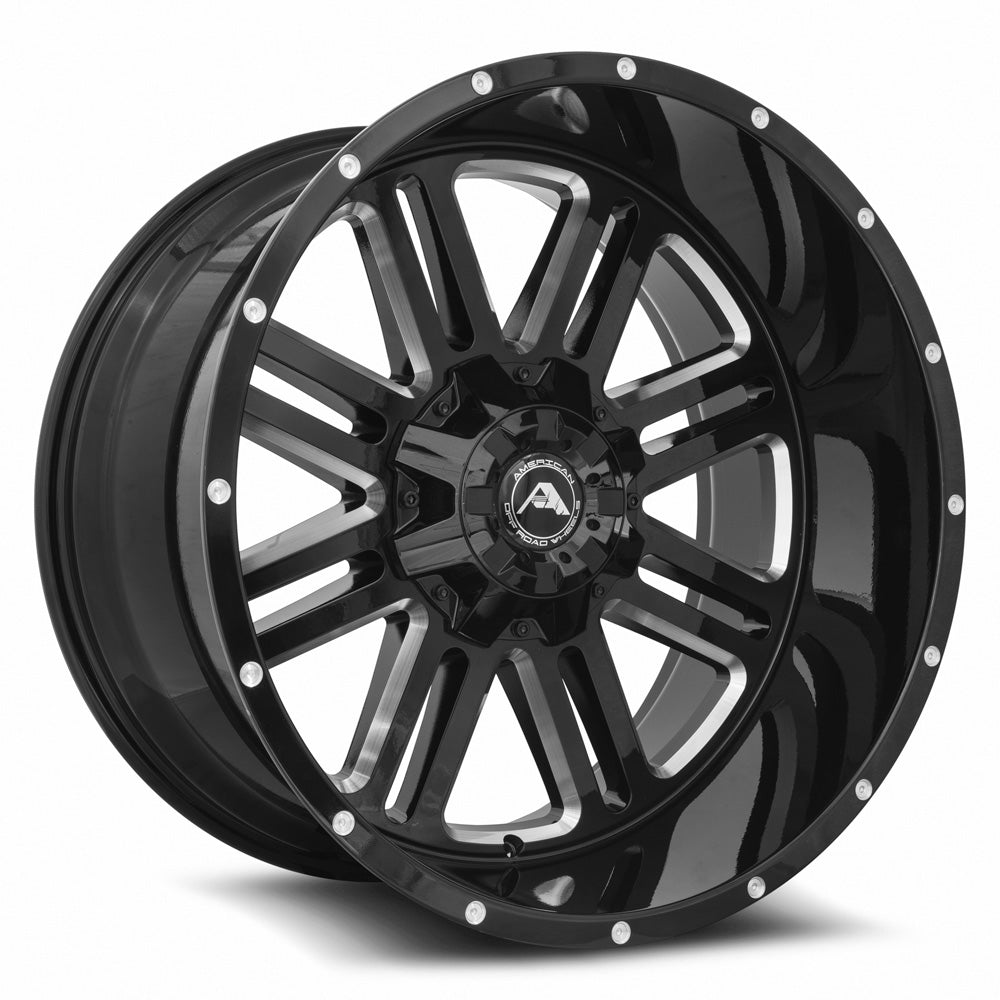 American Off-Road A106 22x12 Black Milled Spoke Wheel
