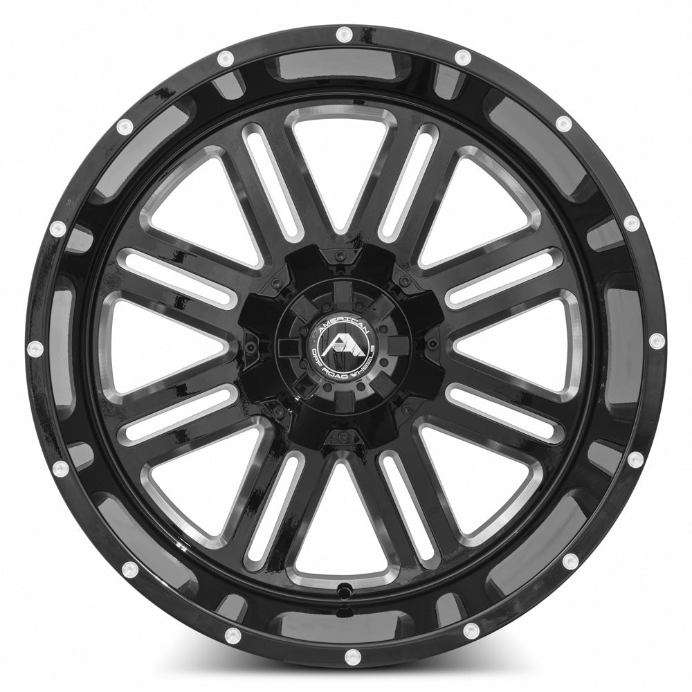 American Off-Road A106 22x12 Black Milled Spoke Wheel