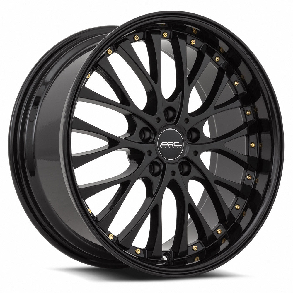 Vors AR6 18x8 All Black Gold Rivet Wheel