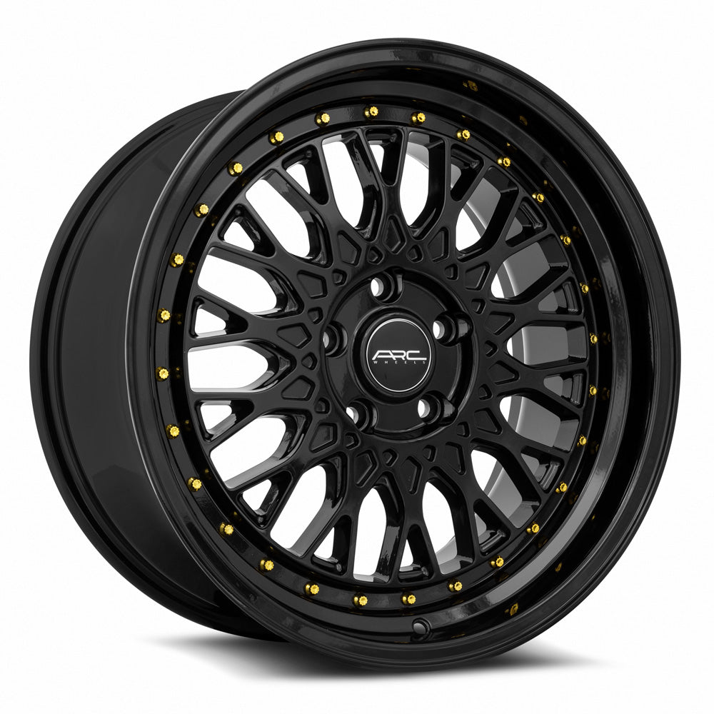 Vors AR1 17x8.5 All Black Gold Rivet Wheel