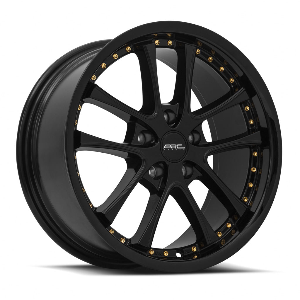 Vors AR5 17x8 All Black Gold Rivet Wheel