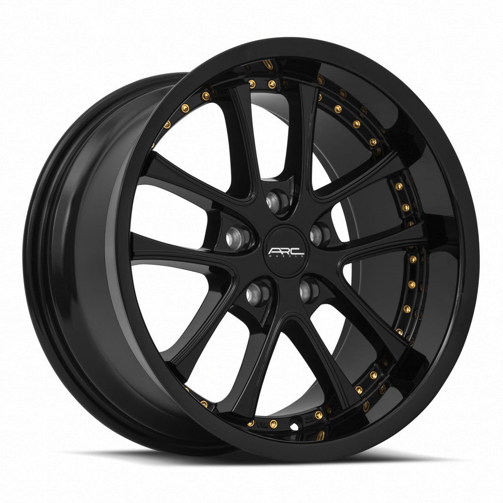 Vors AR5 17x9 All Black Gold Rivet Wheel