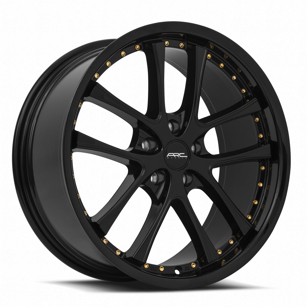 Vors AR5 19x8.5 All Black Gold Rivet Wheel