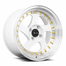 Load image into Gallery viewer, Vors VR2 15x8 White Machine Lip Gold Rivet Wheel