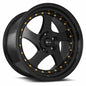Vors VR2 18x9 All Black Gold Rivet Wheel