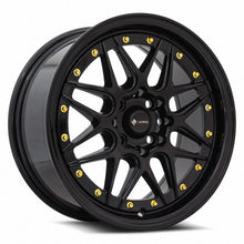 Load image into Gallery viewer, Vors VR7 15x7 All Black Gold Rivet Wheel