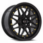 Vors VR7 15x7 All Black Gold Rivet Wheel