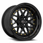 Vors VR7 15x8 All Black Gold Rivet Wheel
