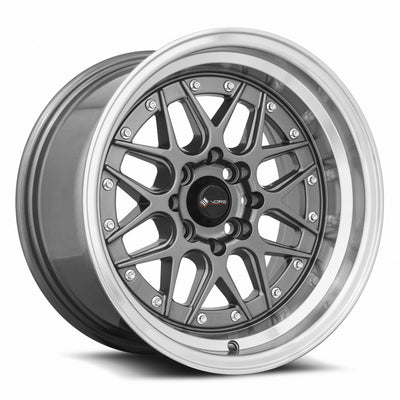 Vors VR7 15x8 Gun Metal Machine Lip