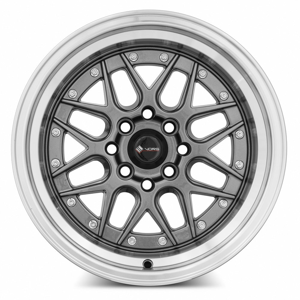 Vors VR7 15x8 Gun Metal Machine Lip