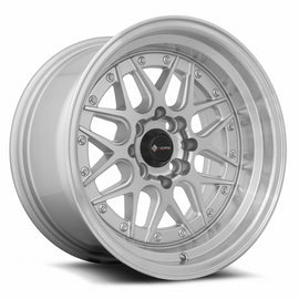 Vors VR7 15x8 Silver Machine Face Lip Chrome Rivet Wheel