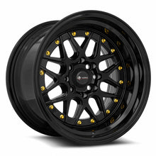Load image into Gallery viewer, Vors VR7 15x9 All Black Gold Rivet Wheel