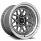 Vors VR7 15x9 Gun Metal Machine Lip Chrome Rivet Wheel