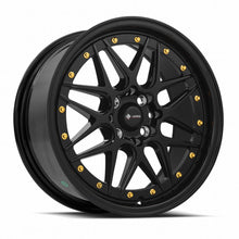 Load image into Gallery viewer, Vors VR7 16x7 All Black Gold Rivet Wheel