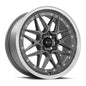 Vors VR7 16x7 Gun Metal Machine Lip Chrome Rivet Wheel