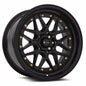 Vors VR7 16x8 All Black Gold Rivet Wheel