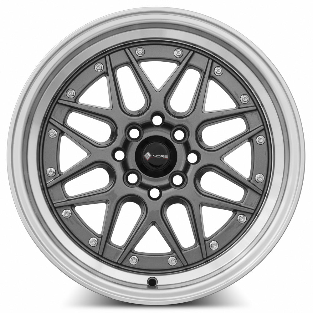 Vors VR7 16x8 Gun Metal Machine Lip