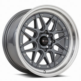 Vors VR7 16x8 Gun Metal Machine Lip Chrome Rivet Wheel