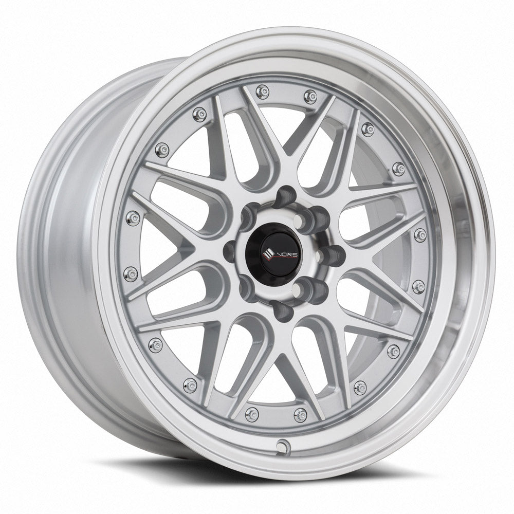 Vors VR7 16x8 Silver Machine Face Lip Chrome Rivet Wheel