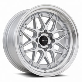 Vors VR7 16x8 Silver Machine Face Lip Chrome Rivet Wheel