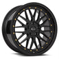 Vors VR8 20x8.5 All Black Gold Rivet Wheel