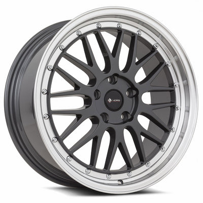 Vors VR8 18x8 Hyper Black Machined Lip