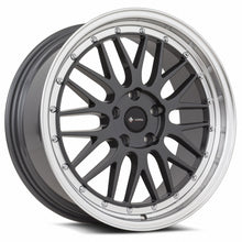 Load image into Gallery viewer, Vors VR8 19x8.5 Hyper Black Machine Lip Chrome Rivet Wheel