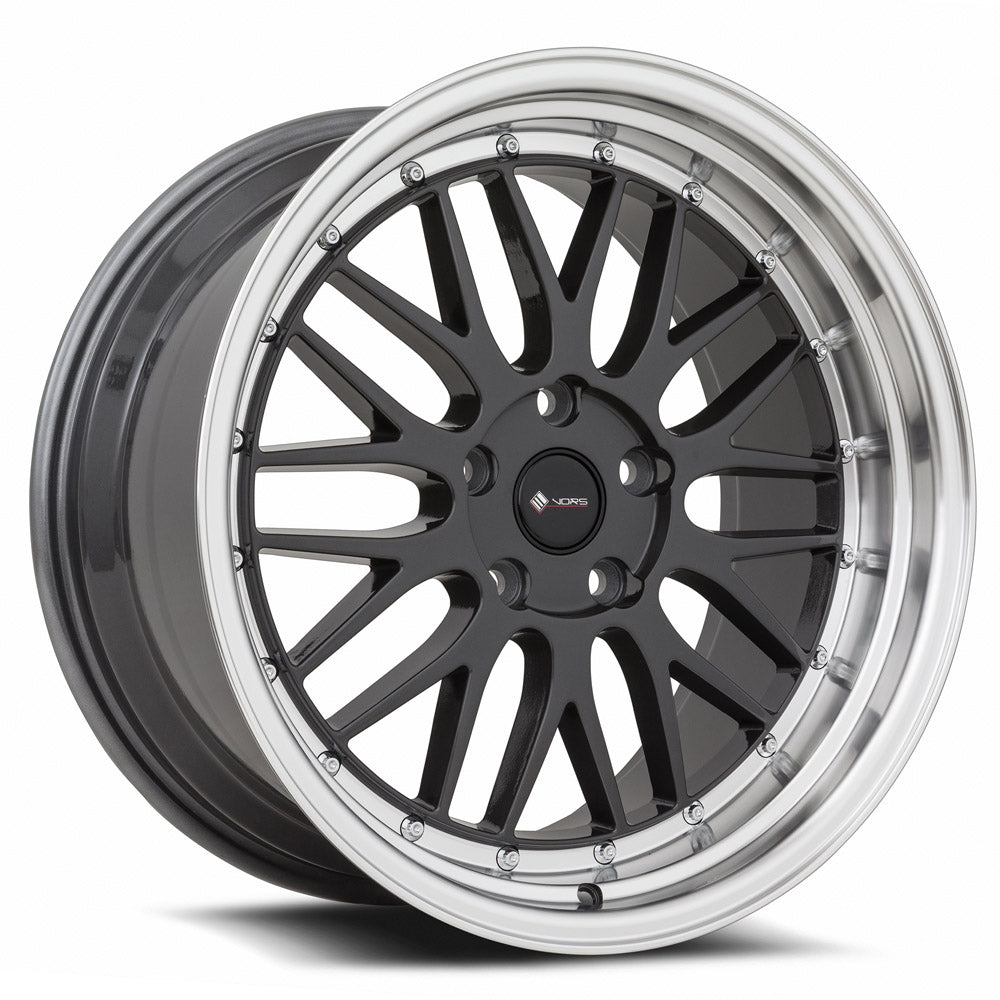 Vors VR8 19x9.5 Hyper Black Machine Lip Chrome Rivet Wheel
