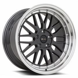Vors VR8 19x9.5 Hyper Black Machine Lip Chrome Rivet Wheel