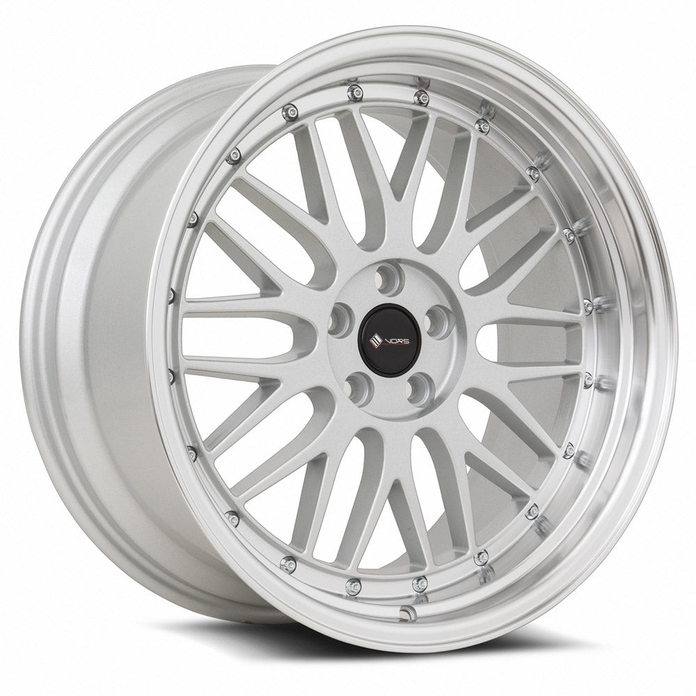 Vors VR8 19x9.5 Silver Machine Lip Chrome Rivet Wheel