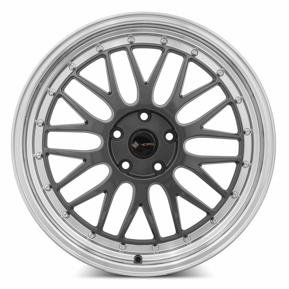 Vors VR8 18x8 Hyper Black Machined Lip