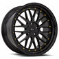 Vors VR8 18x9 All Black Gold Rivet Wheel