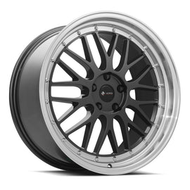 Vors VR8 20x9.5 Hyper Black Machine Lip Chrome Rivet Wheel