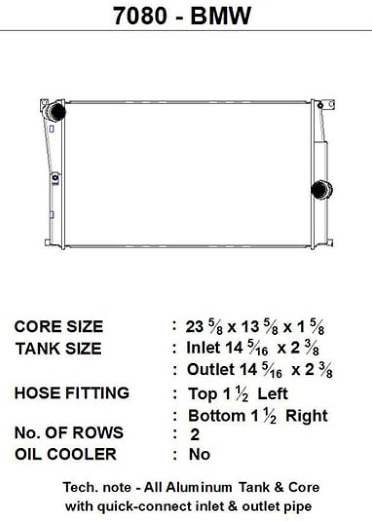 CSF BMW 2 Seires (F22/F23) / BMW 3 Series (F30/F31/F34) / BMW 4 Series (F32/F33/F36) M/T Radiator - DTX Performance