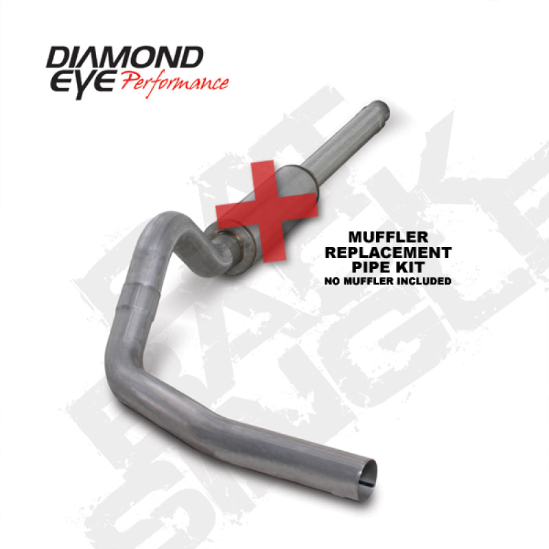 Diamond Eye KIT 4in CB MFLR RPLCMENT PIPE SGL AL: 94-97 FORD 7.3L F250/F350 PWRSTROKE - DTX Performance