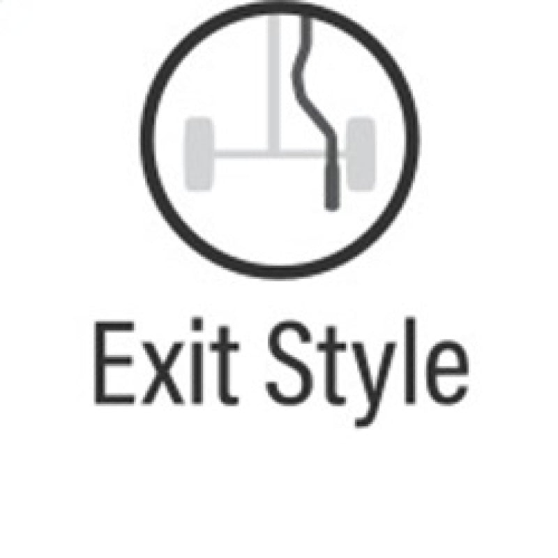 Exit style illustration for MagnaFlow Sys CB 06- Honda Civic 1.8L, showcasing performance car parts, by DTX Performance.