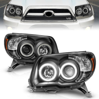 ANZO 2006-2009 Toyota 4Runner Projector Headlights w/ Halo Black for performance car parts and upgrades