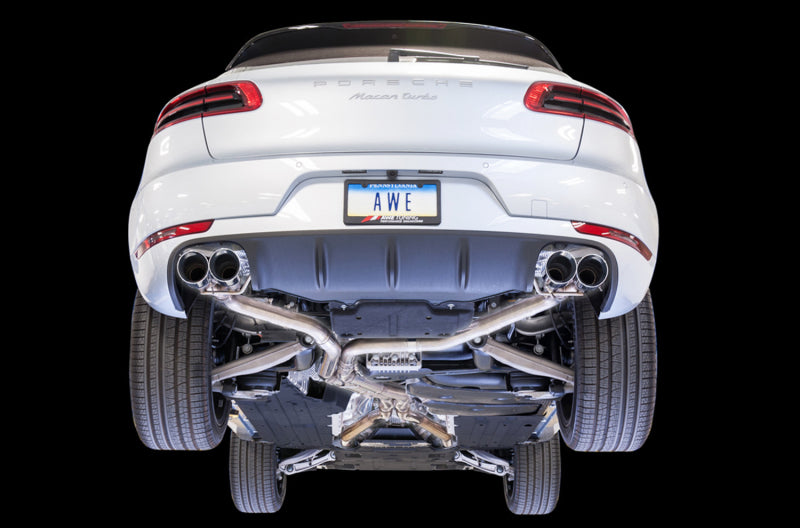 AWE Tuning Porsche Macan Touring Edition Exhaust System - Chrome Silver 102mm Tips - DTX Performance