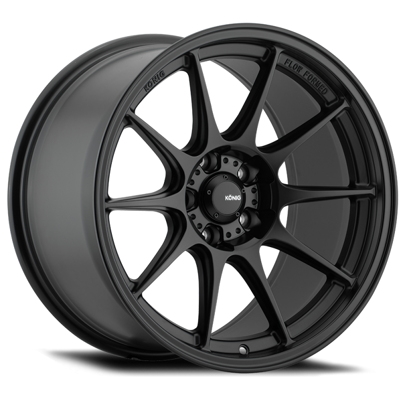 Konig Dekagram 18x8.5 5x112 ET43 Semi-Matte Black, racing suspension, veteran owned performance shop