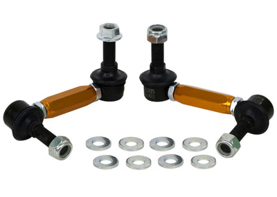 Whiteline Universal Sway Bar Link Assembly Heavy Duty Adjustable Steel Ball 115mm, performance car parts by DTX Performance.