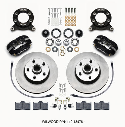 Wilwood Forged Dynalite-M Front Kit 11.30in 1 PC Rotor&Hub 1965-1969 Mustang Disc & Drum Spindle with performance car parts