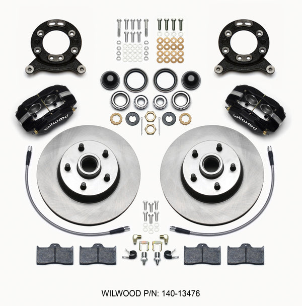 Wilwood Forged Dynalite-M Front Kit 11.30in 1 PC Rotor&Hub 1965-1969 Mustang Disc & Drum Spindle with performance car parts