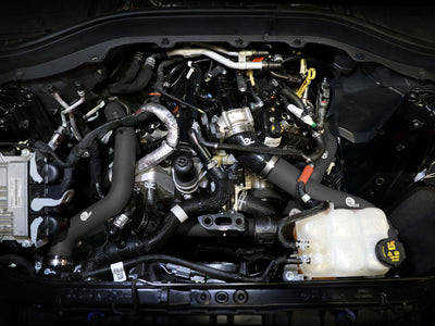 aFe 22-23 Ford Explorer BladeRunner Aluminum Hot and Cold Charge Pipe Kit - Blk in engine bay for performance