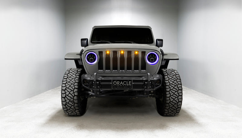 Oracle Jeep Wrangler JL/Gladiator JT 7in. High Powered LED Headlights (Pair) - Dynamic, DTX Performance car part upgrade