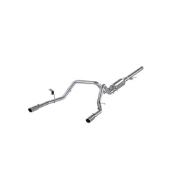 MBRP 14 Chevy/GMC 1500 Silverado/Sierra 4.3L V6/5.3L V8 Dual Split Rear T409 3in cat back exhaust system for performance upgrades