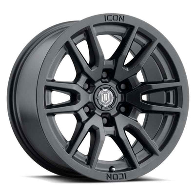 ICON Vector 6 17x8.5 6x135 6mm Offset 5in BS 87.1mm Bore Satin Black Wheel for performance car parts by DTX Performance