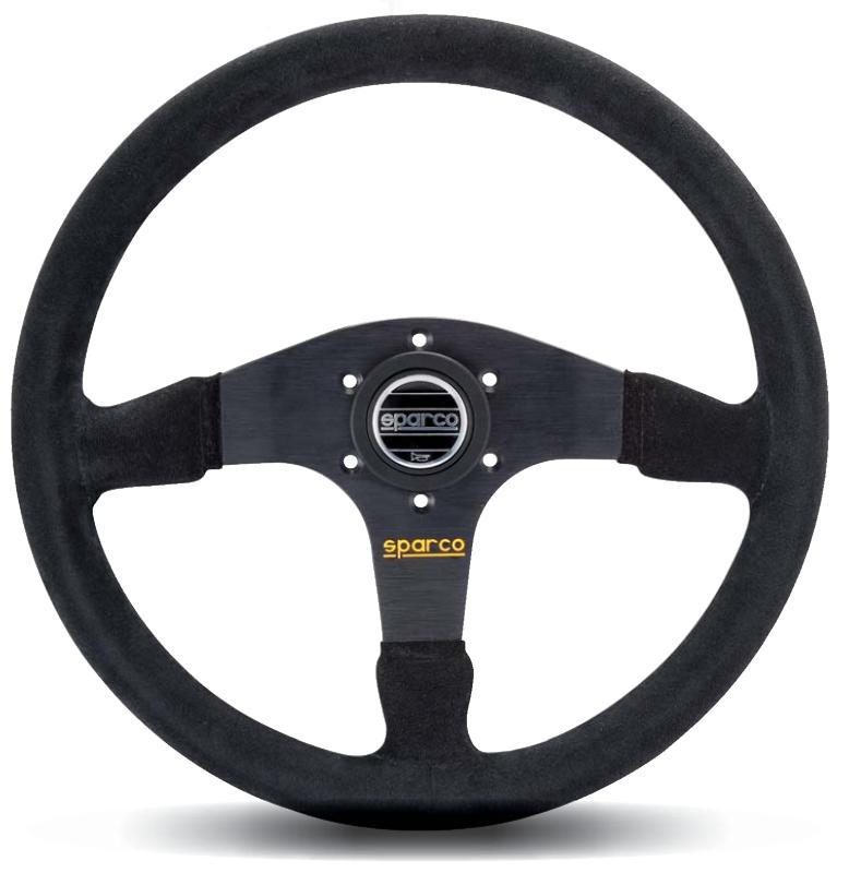 Sparco Steering Wheel 375 Suede Black for performance car parts by DTX Performance, ideal for tuning upgrades and racing suspension.
