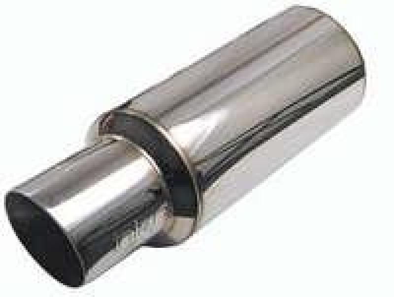 Injen 2 3/8 Universal Muffler w/Titanium burnt rolled Tip and stainless steel resonated inner wall - DTX Performance